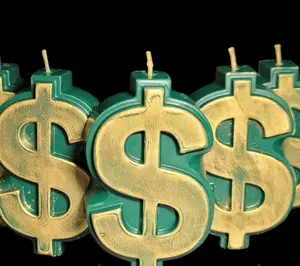 Dollar Sign Candle -  Money Ritual & Spellwork Flame Decor Light Ornaments for Financial Prosperity Wax Melts