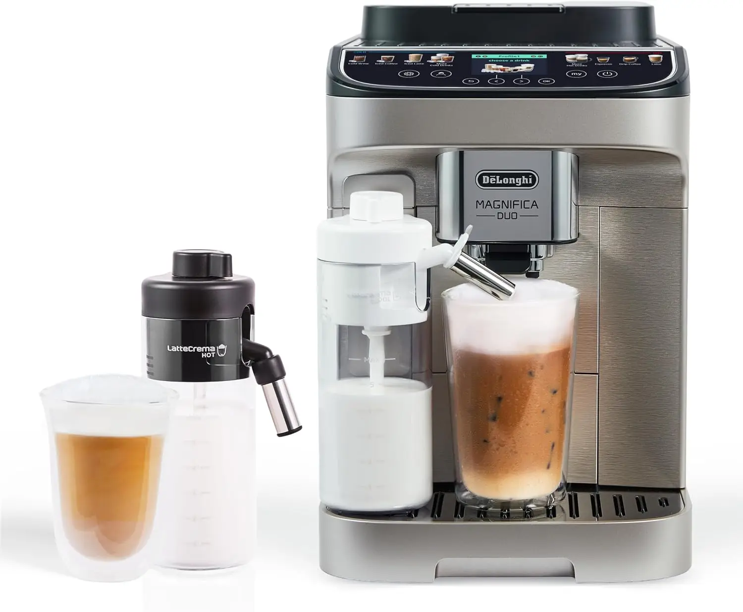 Automatic Espresso Machine, Milk Frother, Silver