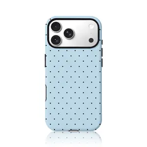 Couple Pink & Blue Polka Dots Phone Case for use with iphone 17 air 16 pro max 15 plus 14 pro 13/12/11 Film 2-in-1 hard shell design phone cases for iphone X/XS XSMAX XR 7/8 PLUS