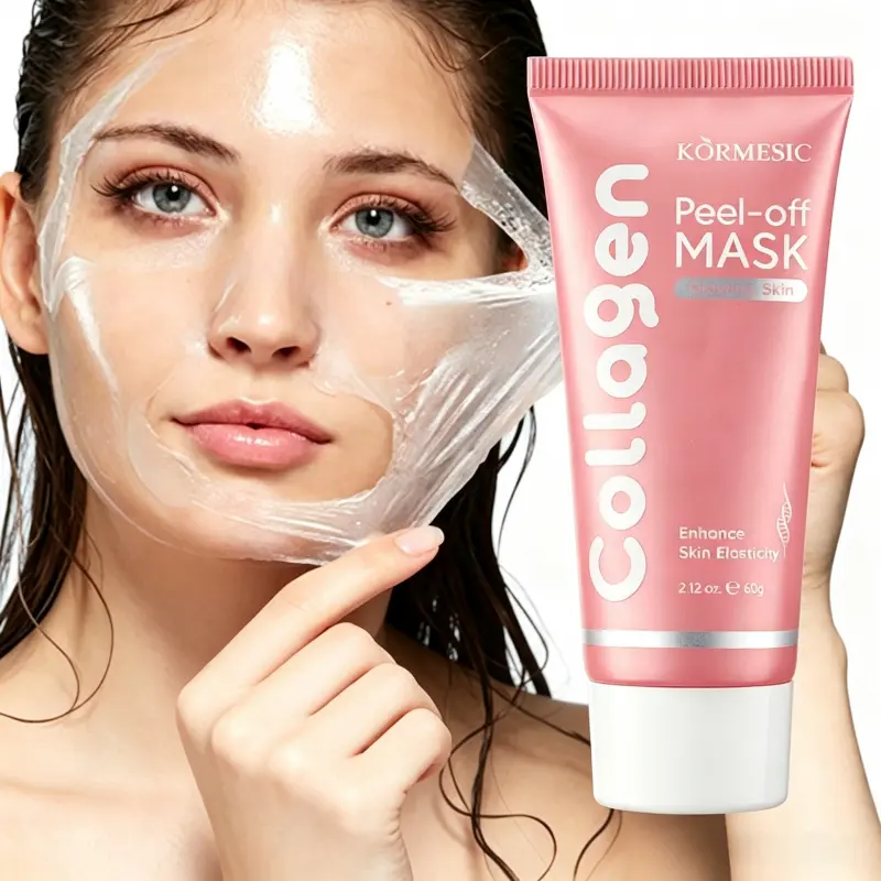 Collagen-Infused Peel-Off Facial Mask, 3-Pack Unisex Skincare - Lightweight, Dries Quickly, Gentle Formula for Smoothness, Elasticity, Texture Improvement, Brightening, Hydration, Radiance Boost