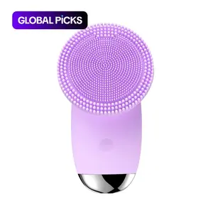 Electric Sonic Facial Cleansing Brush, Purple Silicone Face Scrubber for Deep Cleaning, Deep Pore Cleanser, Facial Cleansing Tool for Use with Cleansing Milk #GLOBAL PICKS