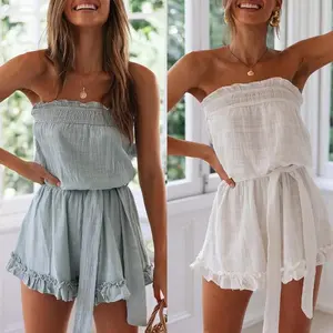 spring/summer new strapless waistband jumpsuit, comfortable and casual style Bohemian Boho Fashion Womenswear