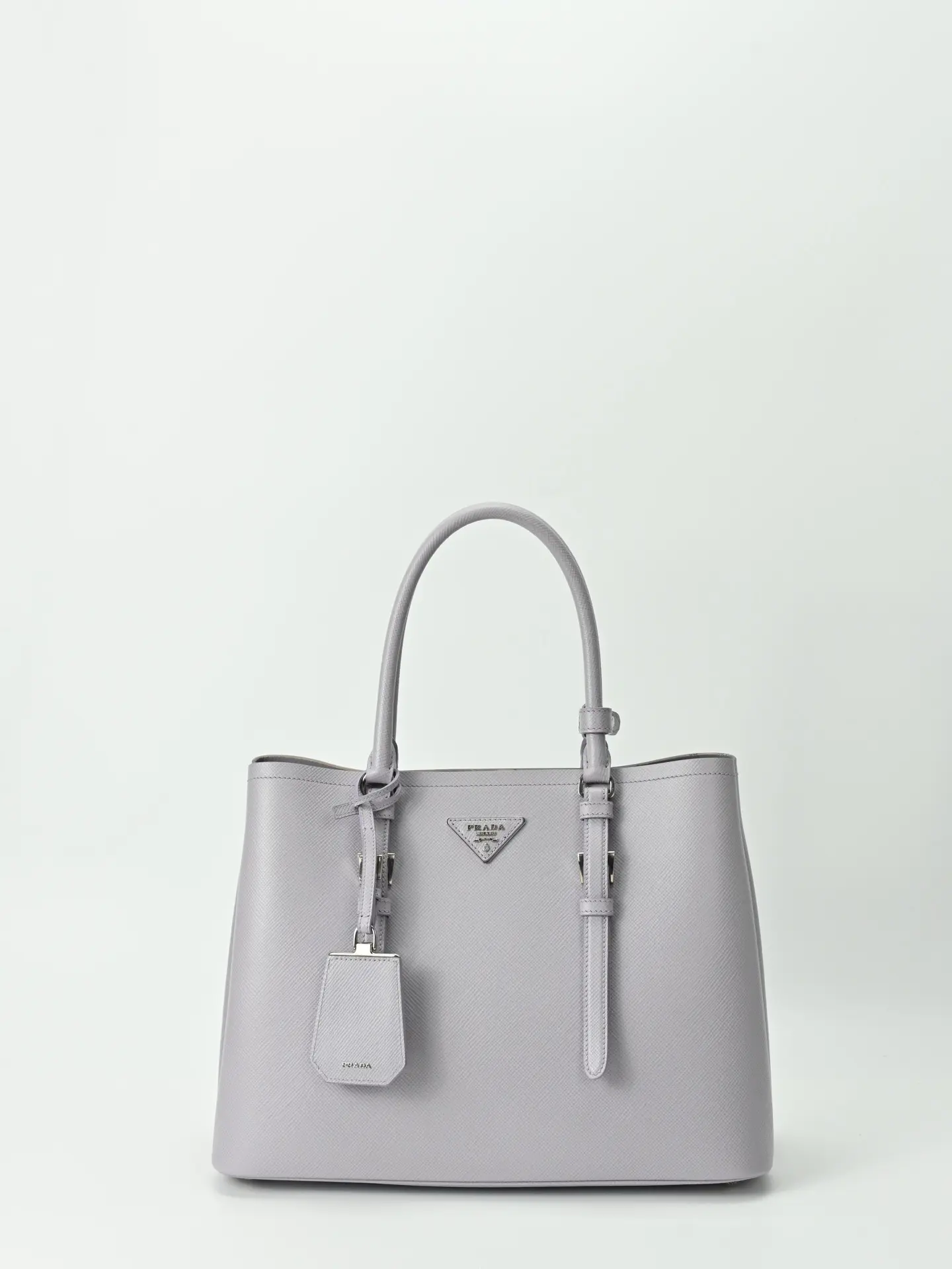Pre-owned PRADA Large Logo Saffiano Leather Top Handle Tote Bag, Model 22784467