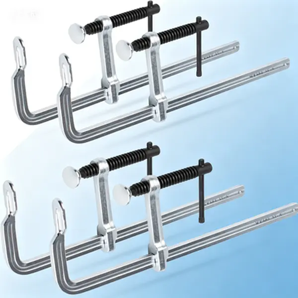 Welding Bar Clamps 4 Pack 12 Inch, Drop Forged Steel Bar Clamps 3 in Throat Depth 450 Lbs Load Force, Heavy Duty Clamps for Woodworking Welding Metal Working