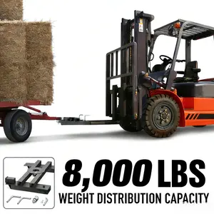 【Yzona】3-in-1 Forklift Trailer Hitch Adapter, 8000 LBS Towing Capacity, Fits 1-7/8" Ball, 2" Receiver & Gooseneck Ball, Heavy Duty Pallet Fork Mounted Tow Hitch Attachment