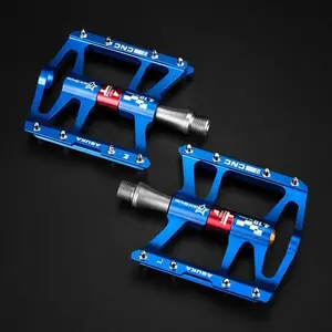 ROCKBROS Mountain Bike Pedals MTB Platform Flat Pedals Aluminum Alloy 9/16" with 4 Bearings Chromium Molybdenum Anti-slip Ultralight