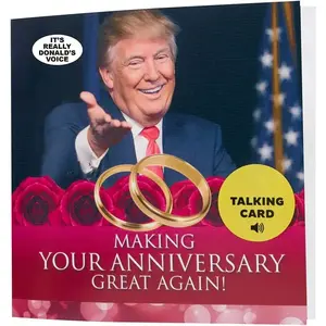 Talking Trump Anniversary Card - Authentic Voice Recording - Personal Anniversary Message from Presidential Collection - Includes Envelope