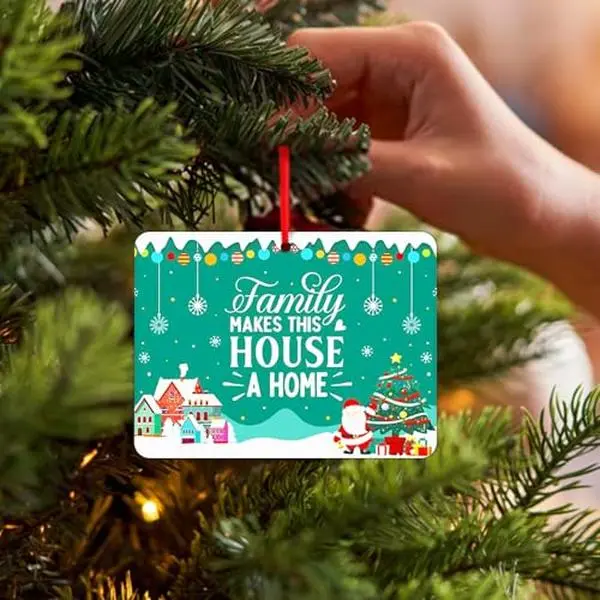 Family Christmas Ornaments 2024 Picture Frame Christmas Ornaments Family Picture Frame Ornaments for Christmas Tree Decoration Personalized Picture Frame Christmas Ornaments Gift