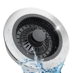 304 Stainless Steel Metal Sink Drain Stopper with Anti-Clogging Wider Strainer Basket,Upgraded 3in1 Kitchen Sink Drain Strainer & Sink Stopper Kitchen Essentials for US Standard 3-1/2" Drain