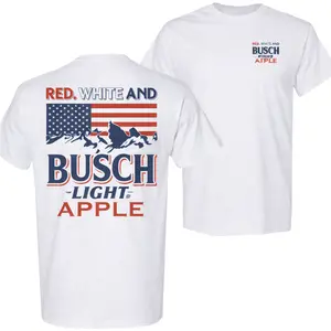 Busch Light Apple Red White And Blue shirt – Patriotic American Flag Beer Graphic shirt for Summer BBQ, 4th of July Party Gift for Men Women