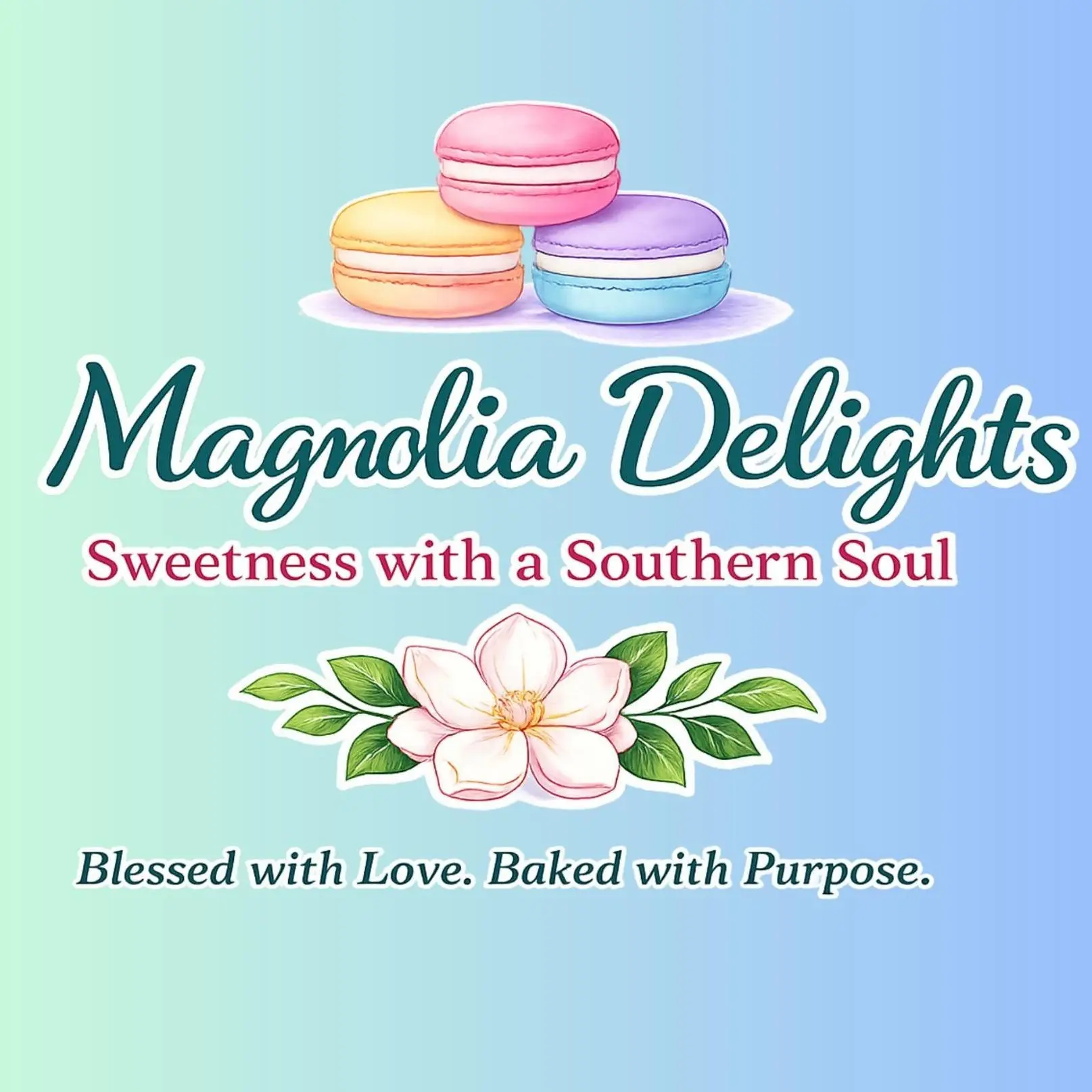 Magnolia Delights Macaroons Sweetness Soul - Bakery - DTF Transfers - Direct to Film Transfer - THIS IS NOT A T-Shirt or Digital product
