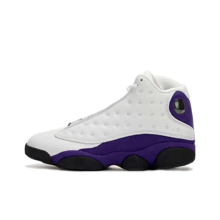 Unisex White Purple Black Leather Suede High Top Basketball Shoes Shock Absorbing Cushioned Sole Blister Free Sneakers All Day Comfort For Sports Workout Daily Commute Outdoor Casua