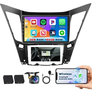 RIMOODY Android Car Radio Stereo for Hyundai Sonata 2010-2015, [2+64GB/2G] 9-Inch HD Touchscreen, Wireless CarPlay, Android Auto, GPS Navigation, WiFi, Bluetooth, FM/RDS, SWC, Canbus, Backup Camera, MIC fathersdaygift