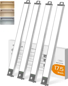 16in Under Cabinet Lighting with Remote, LED Motion Sensor Light Indoor, Rechargeable Closet Lights Wireless, Dimmable, 3 Color Temps, Magnetic Under Counter Lights for Kitchen, Pantry, Stair, 4 Pack#SummerVibes