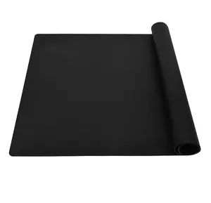 Thick Silicone Counter Mat 23.4"x15.6", Heat Resistant Kitchen Table & Countertop Protector, Non-Stick Pastry Baking Placemat, Silicone Pad, Black
