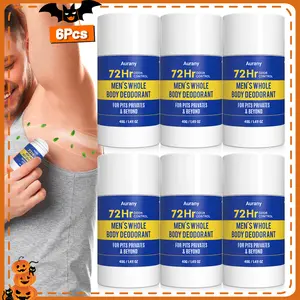 6Pcs Man Whole Body Deodorant Lotion, Halloween gifts for her/him - Extraction Of Peppermint and Orange Plant Components, Long-Lasting Freshness & Odor Control for Pits, Privates & Body, Hydrating & Moisturizing Formula, Up to 72 Hours Protection - 40G