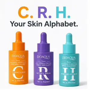 Vitamin Serum Collection – Vitamin C Brightening, Retinol Renewing & Hyaluronic Acid Hydrating Serums. 3-Piece Set for Brighter, Firmer, Moisturized Skin. 30ml Each with Dropper. Cruelty-Free.