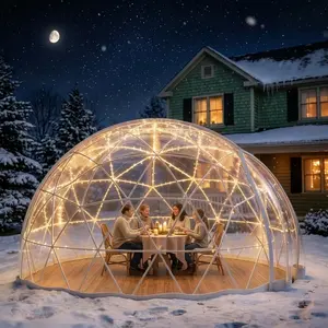 360° View Garden Dome Tent, 2-8 Person Outdoor Bubble Tent, TPU Igloo Geodesic Dome with Vent Windows, for Camping, Backyard Party, Patio Greenhouse