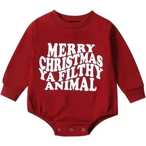 Baby Girl Boy Christmas Outfit My First Christmas Sweater Sweatshirt Shirt Bubble Romper Onesie Santa Clothes