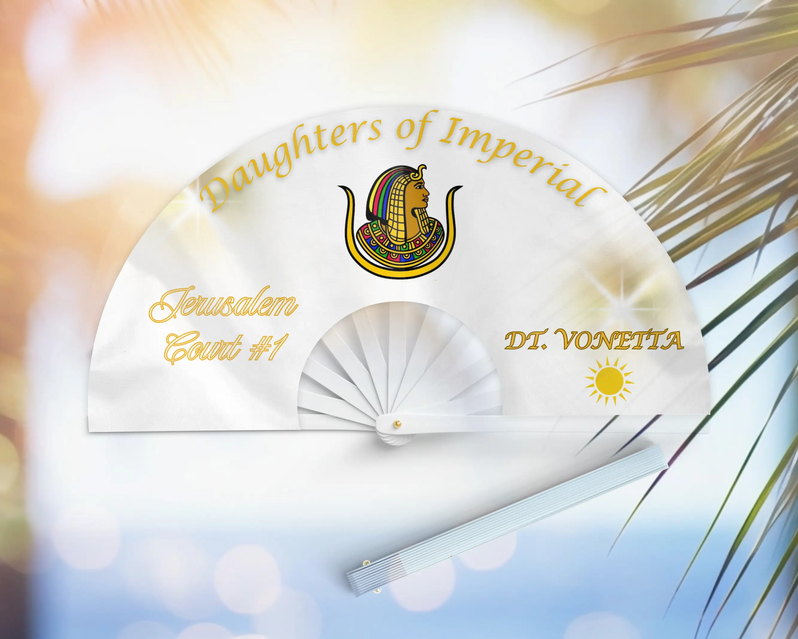 Daughters of Imperial  - Large Custom Clacking Fan Personalized Hand Fan for Events Parties Performances and More