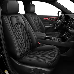 Custom Fit Seat Covers for 2018-2023 Chevy Traverse – 7 Seaters Full Set, Fits LT/Premier/RS/High Country, Black Breathable Perforated Leather, Premium Traverse Accessories, Snug Fit & All-Weather Protection, 7-Seater Set