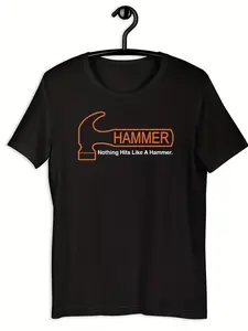 Men's And Women's Heavy Hit Graphic Tee 180g 100% Cotton Hammer Strike Design T Shirt Featuring Bold Orange And White Accents Regular Fit Shirt Suitable for Gym And Casual Streetwear Available in Sizes S 5XL All Season Comfort Styles Gifts Trendy