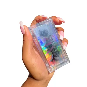 Beauti Fluffy Mink Eyelashes - 15-25mm Soft Cotton Band Lashes with Reusable Hard Case & 2 Lash Brushes, Hypoallergenic,