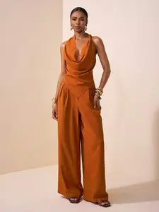 Women's New Summer Festival, Boho Style Bohemian Texture Top with Twist and Wide Leg Linen Pants Set, Casual Beach Wear, Wedding Guest Dress, Clothes