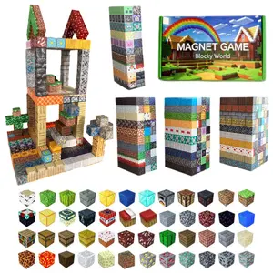 300PCS Blocky World Magnetic Building Blocks for Kids 3+, Strong Magnets, Durable STEM Toy with Cool Character Design