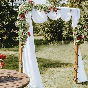 Wedding Arch Curtain Drape Fabric White Curtain Fabric for Wedding Ceremony Engagement Party and Ceiling Stage Backdrop Decoration  Ornaments Banners
