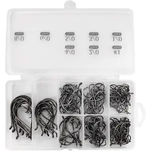 High Carbon Steel 150 Count Circle Hooks - Size: #1 1/0 2/0 3/0 4/0 5/0 6/0 8/0,  and Saltwater Fishing Hooks