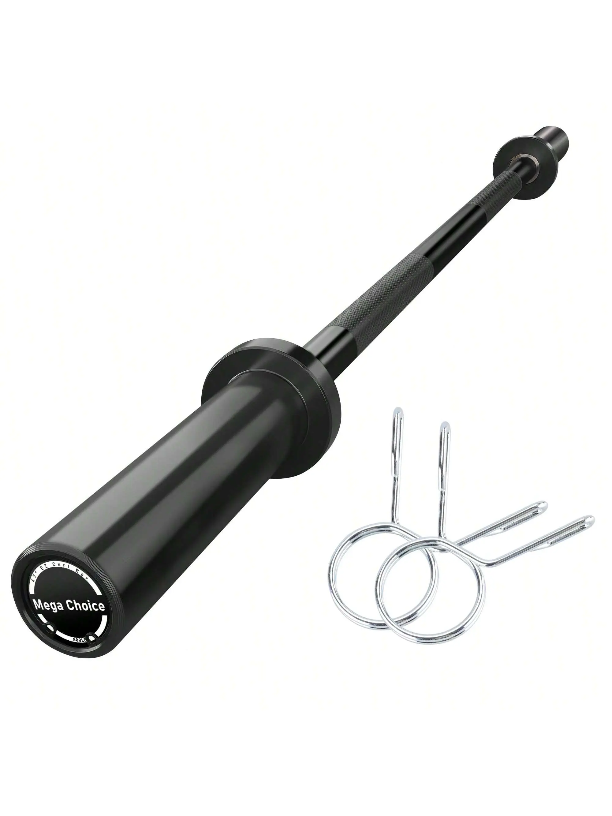 4FT Short Compact Olympic Barbell Weights Bar - Home Gym Small Space Equipment, 500LB Capacity, 2" Plate Compatibility, High-Density Steel, Knurled Grip Reduces Hand Fatigue, Includes Collars for Strength Training