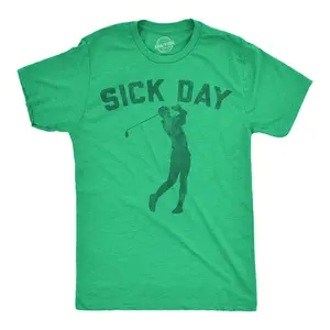 Mens Funny T Shirts Sick Day Golfing Sarcastic Golf Joke Tee For Men Mens Funny T Shirts Cool Vintage Fashion T-Shirt Gift Classic Menswear Office Apparel for Men Funny Golf Short Sleeve Novelty Tees for Guys Green -
