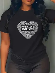 100% Cotton Unisex Parkinsons Disease Heart Gifts Fighter Awareness Gift T-Shirt