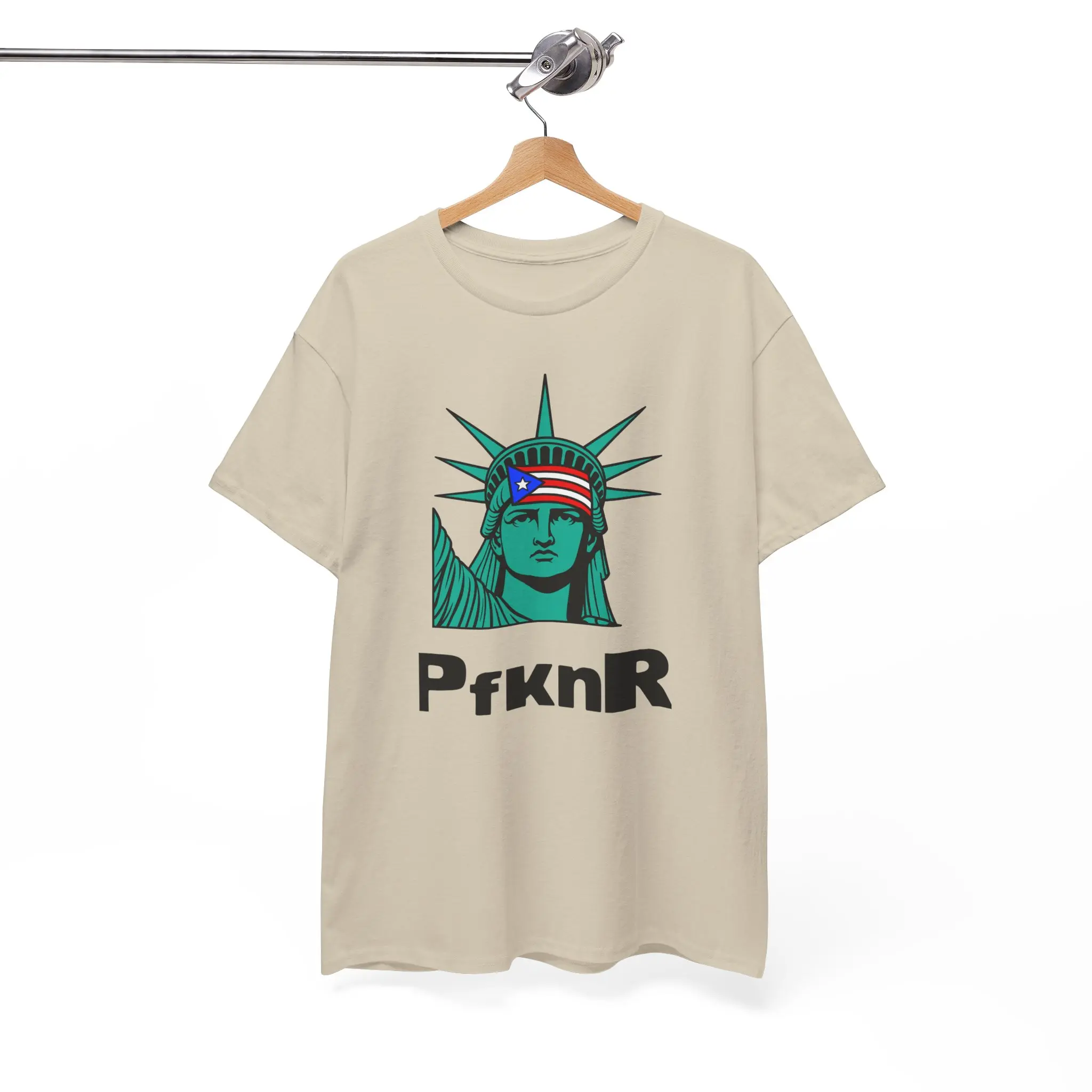PfknR Puerto Rican Pride Unisex T-Shirt | Boricua Heritage Tee | Puerto Rico Flag Statue of Liberty Graphic | Nuyorican Culture Shirt | Puerto Rican Day Parade Outfit | Concert Streetwear | 100% Cotton Casual Top | Gift for Him Her | Summer Outfit
