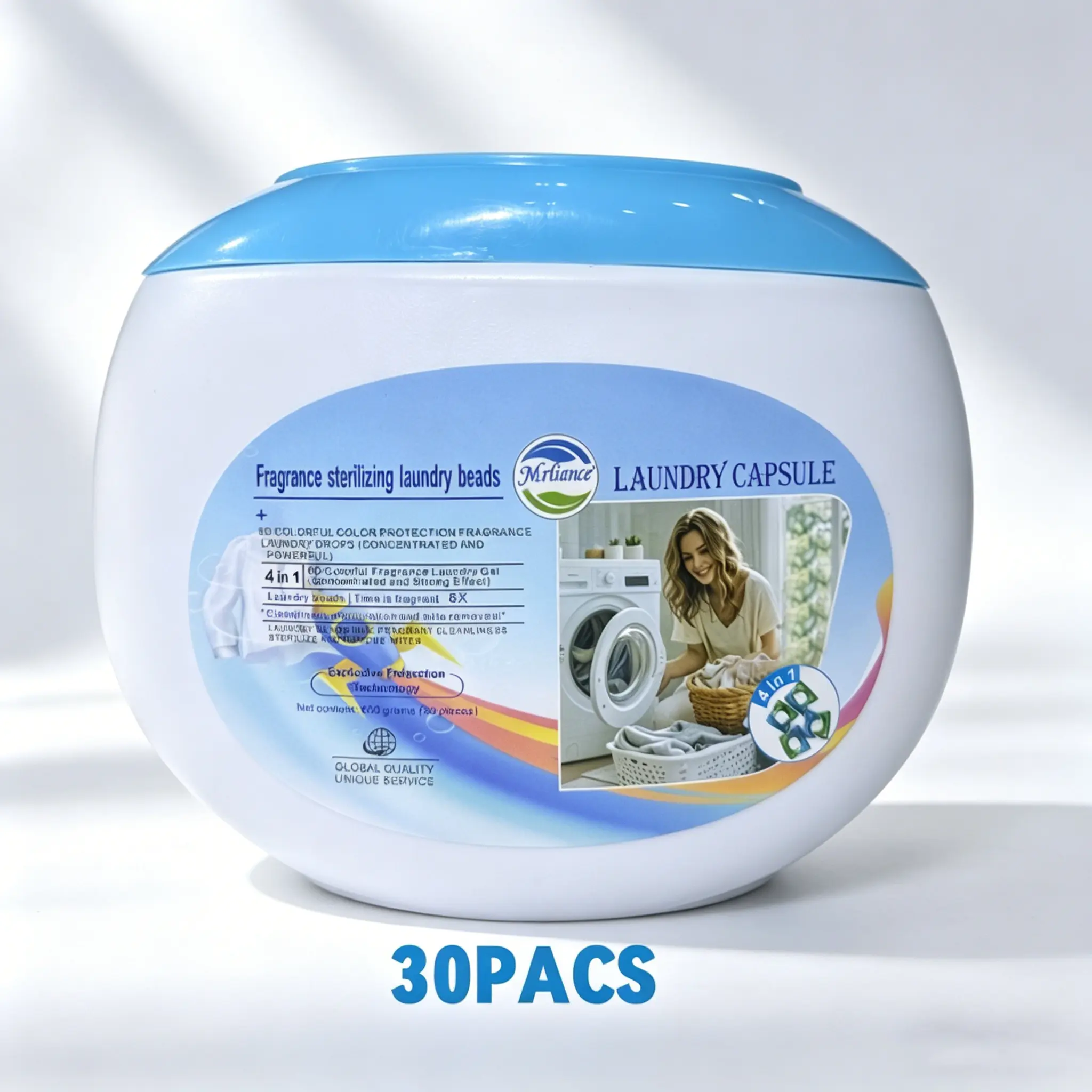 4-in-1 Power Formula Laundry Capsule Pods with Fabric Softener, Laundry Odor Eliminator, Stain Removal for HE & Standard Washer Safe Machines, Deep-Cleaning, Mess Free Use