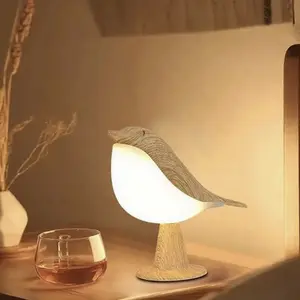 Rechargeable Touch Dimmable LED Bird Light Lamp, Reading & Night Use, 3 Color Temperatures Options, Stylish Home Decor Lighting, Nightstand Led Lights, Nightstand Lamp