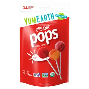 YumEarth Organic Pops, Assorted, 14 Individually Wrapped Pops, 3.1 oz (87 g)