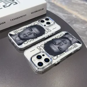Fashion Football Sports R-Ronaldo Phone Case for iPhone 16 15 14 13 12 11 Pro Max X XR XS Max 8 217 Plus, Silver Color Lens Frame, Transparent Soft Back Cover