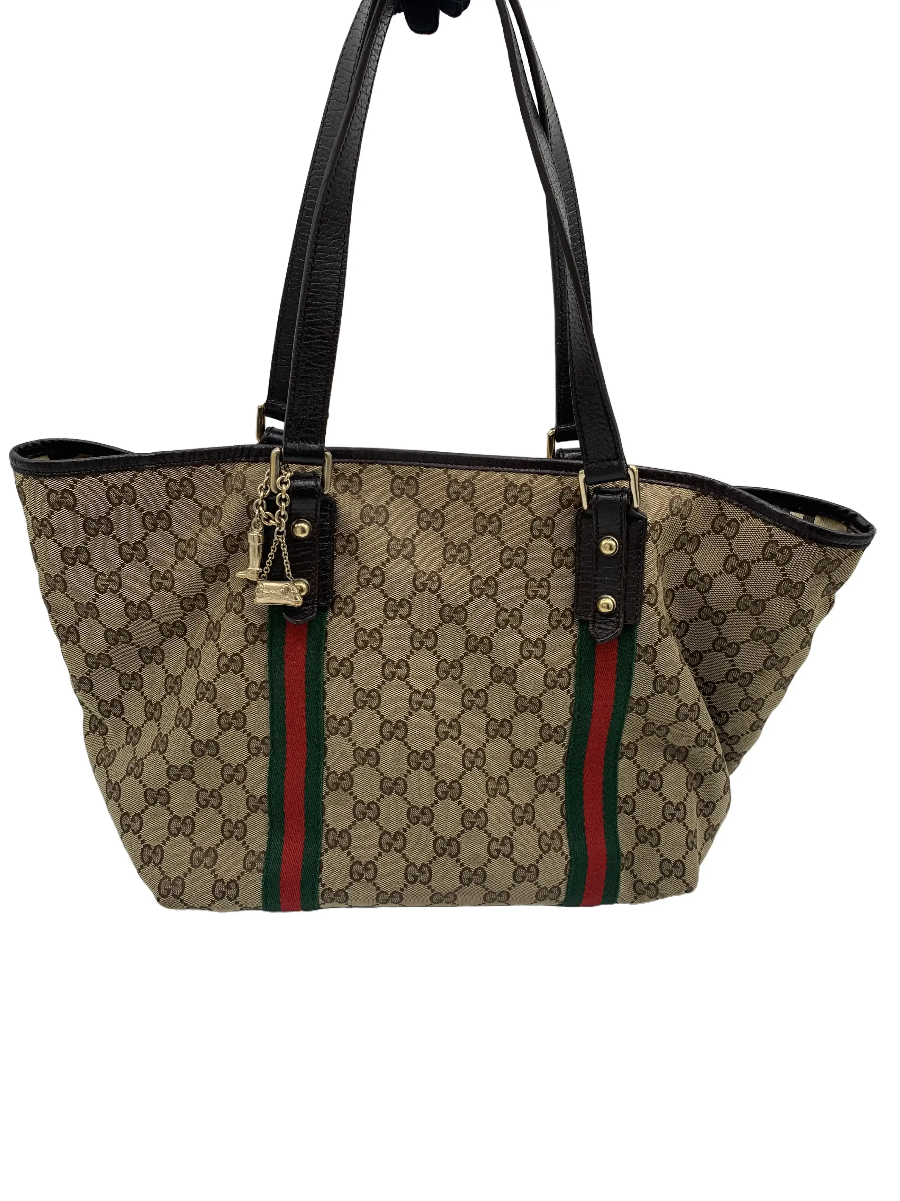 Pre-owned GUCCI GG Monogram Web Stripe Tote Handbag Shoulder Bag/WJ08802016/2016