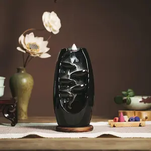 Waterfall Backflow Incense Burner 1 Count Creative Resin Incense Burner Aromatherapy Scent Diffuser, Desktop Decoration for Tea Room Office Living Room