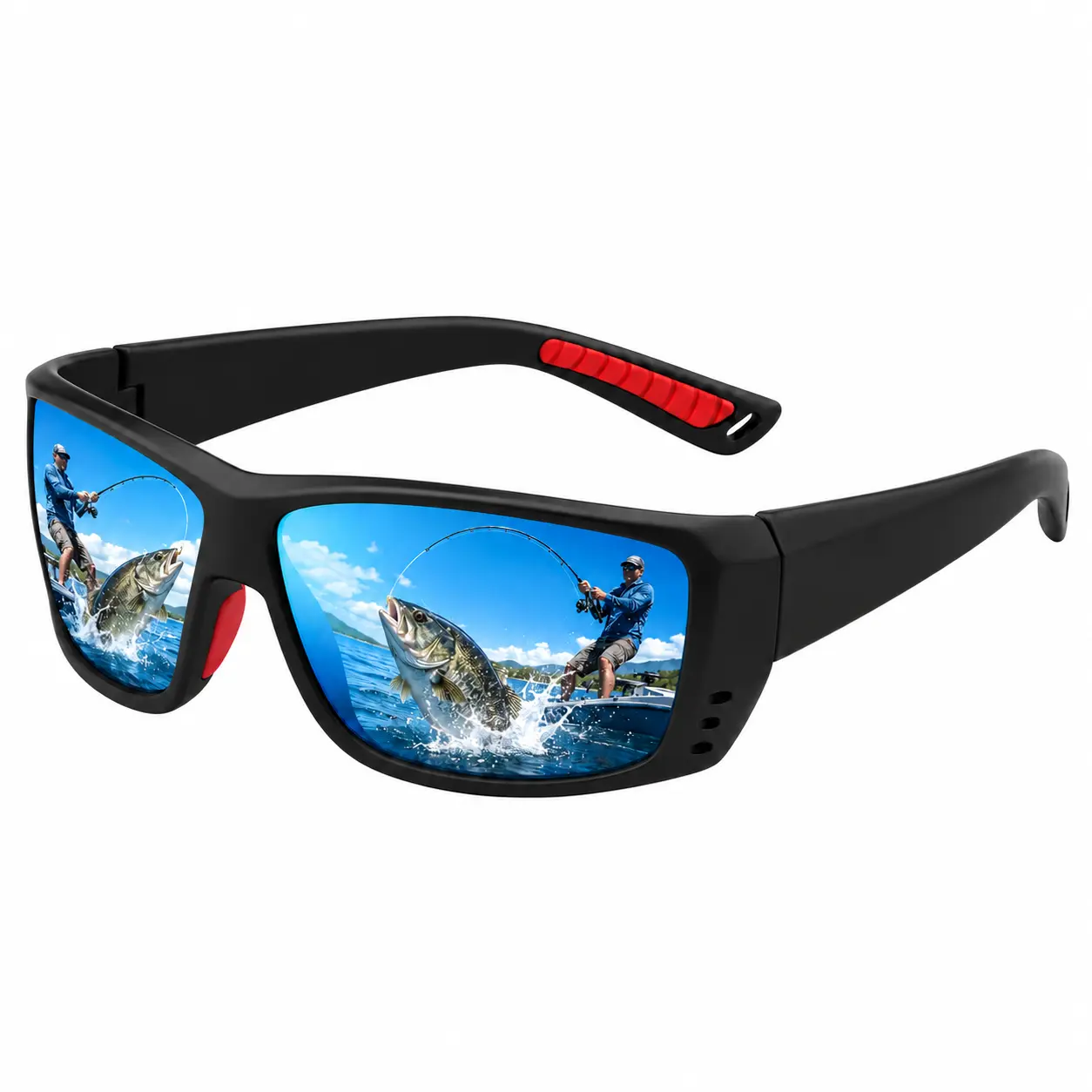 Floating Polarized Fishing Sunglasses, Anti-Glare Lightweight Sports Shades for Fishing & Boating