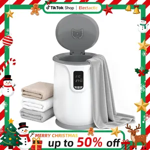 【Christmas Gifts】Towel Warmer Bucket, 20L Large Capacity Electric Bath Heater with Digital Display, 3 Heat Levels & Timer (20/40/60/90 Mins), One-Touch Start, ETL/FCC/CA65 Certified, for Bathroom Spa, WHITE