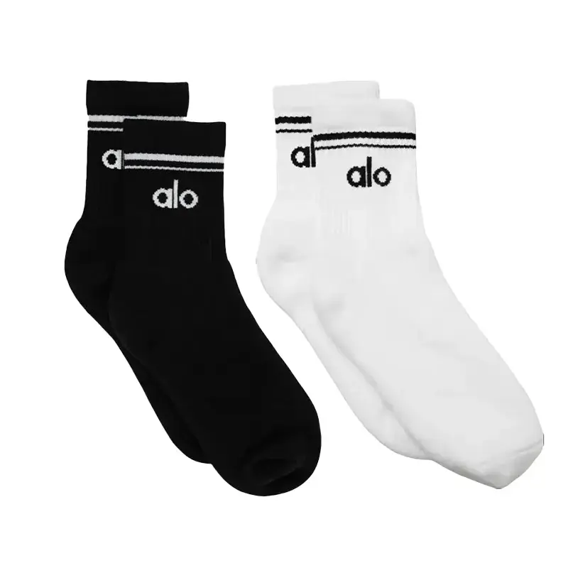 Unisex Half-Crew Throwback Sock - Black/White
