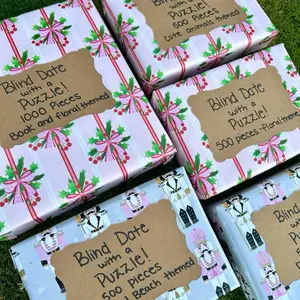 Blind Date with a Puzzle, Surprise Puzzles Brand New, Fun Gift Ideas Christmas Wrapped, Home Decor Presents Gifts Exchange White Elephant, Girls Guys Kids Hobbies Crafts Stocking Stuffers Jigsaw Toys