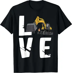 100%cotton Excavator Backhoe Operator Love Construction Truck Digging T-Shirt