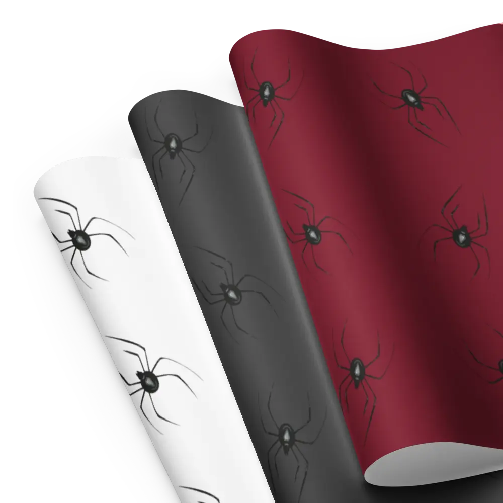 Coffin Spider Halloween Spooky Wrapping paper sheets