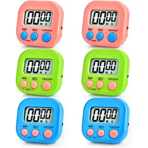 6 count Multi-Function  Timer, Small Timers for Classroom Digital Kitchen Timer  Digital Timer Countdown Time for Cooking  Gym Break Time Classroom (,Blue,Green, 3)