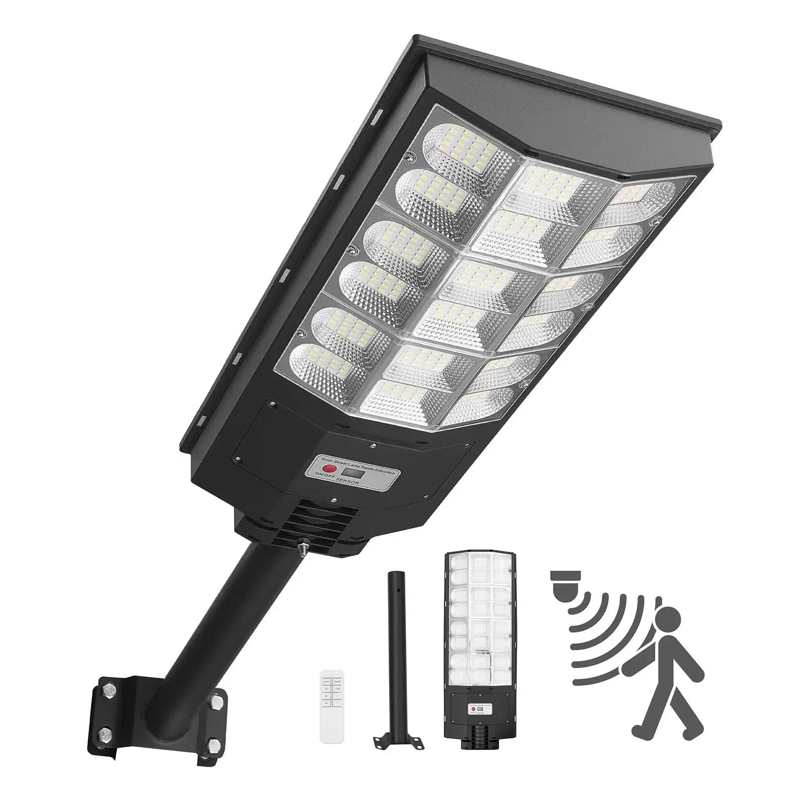 【Summerfinds】VEVOR 12000W Solar Street Light Outdoor,900000LMCommercial Parking Lot Light Dusk to DawnLED Flood Security Lamp with Motion SensorIP65 Waterproof Wide Angle Outdoor Lightingfor Driveway Yard