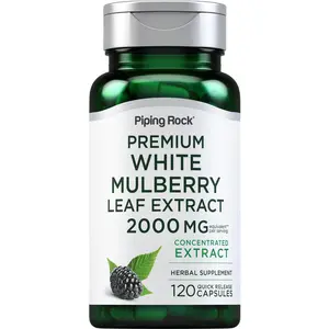 Piping Rock Mulberry Leaf Extract Capsules | 2000mg | 120 Count | Herbal Supplement | Non-GMO, Gluten Free
